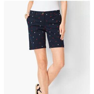 Talbots Girfriend Chino Star Embroidered Shorts Size 14P